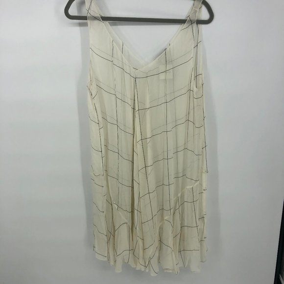 Club Monaco Windowpane Sheer Flounce Dress 12 - Picture 5 of 5